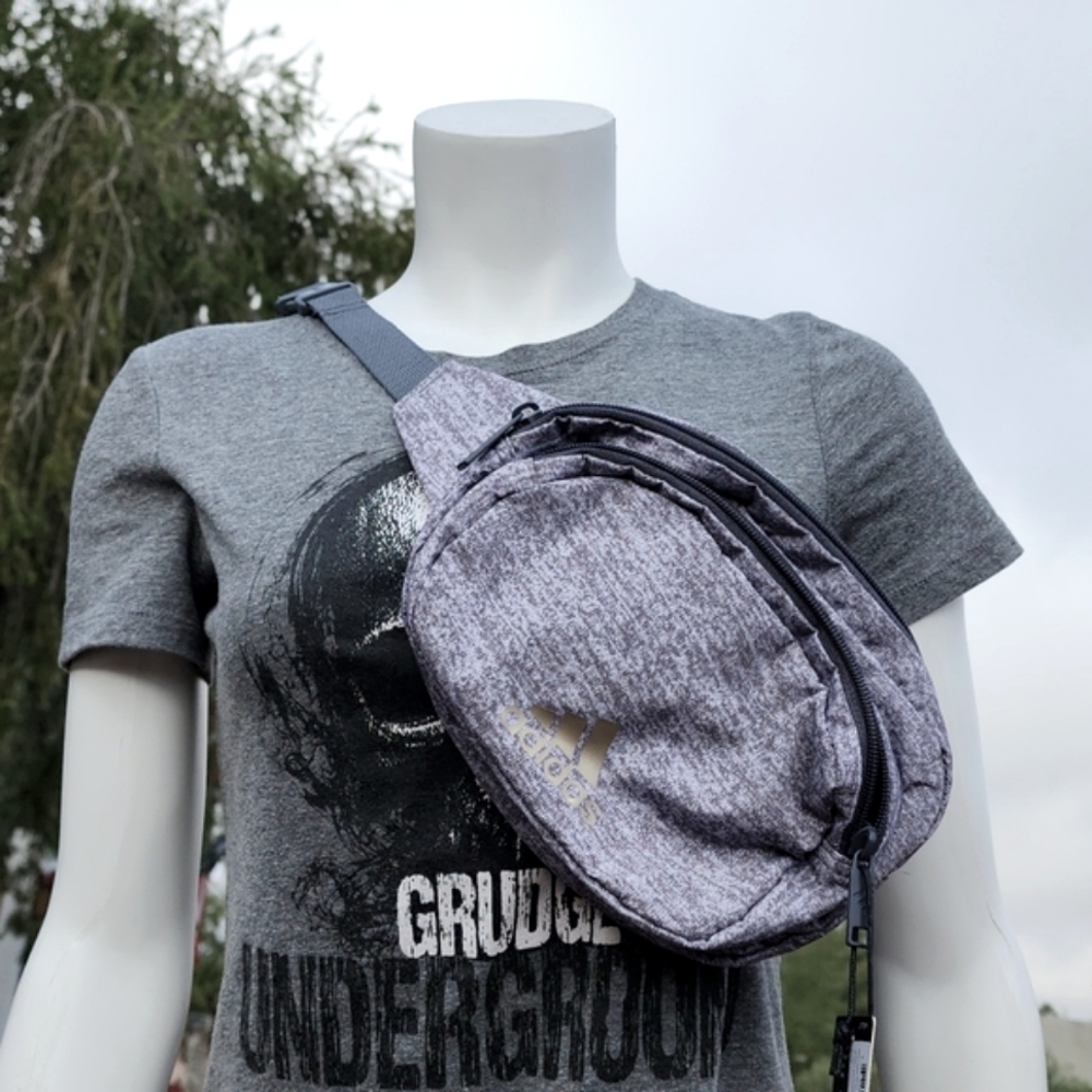 ADIDAS Must Have Waist Pack Belly Bag Fanny Pack Crossbody Purse Gray Unisex - Picture 8 of 16